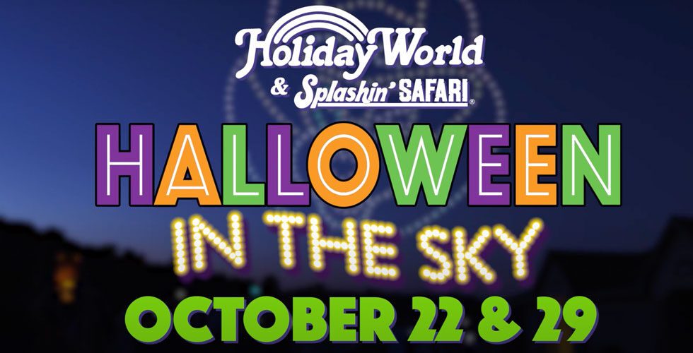 Halloween in the Sky drone show, coming to Holiday World October 22nd and 29th.