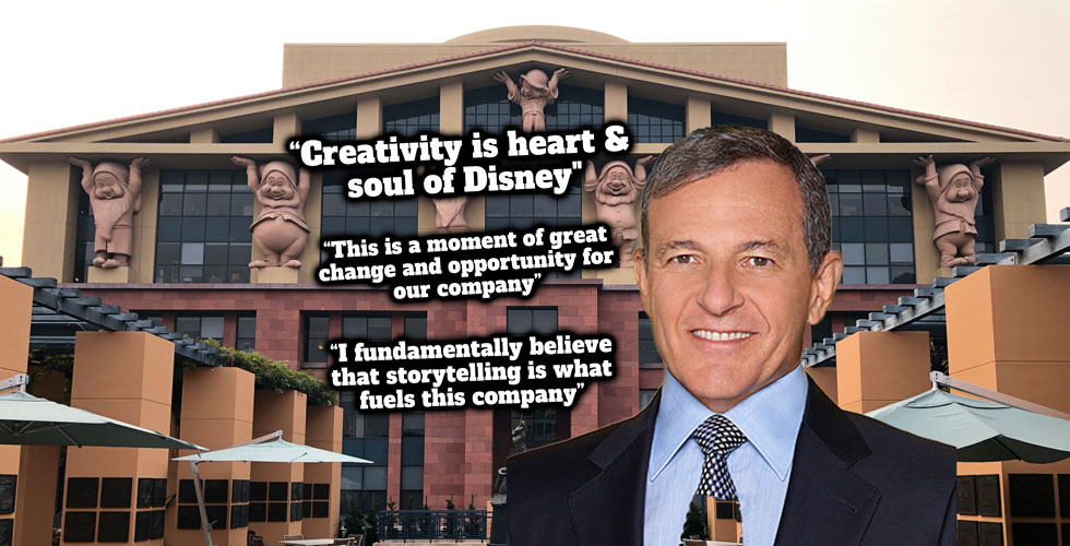 Bob Iger sends out emails reassuring Cast Members that creativity is heart and soul of Disney. 