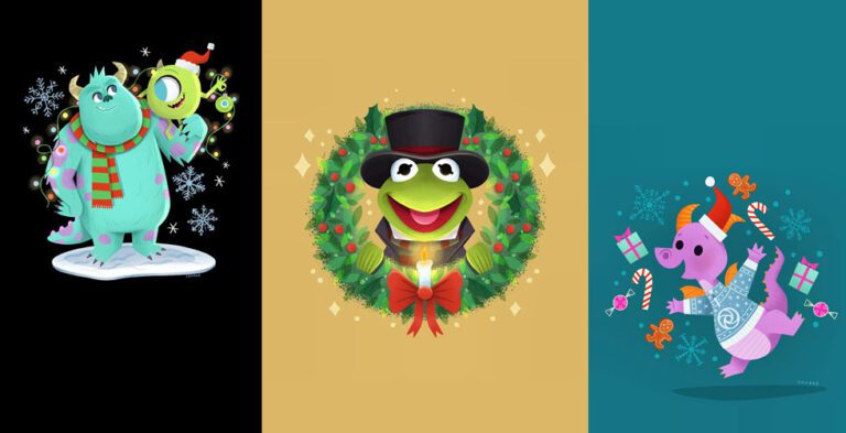 Artist creates adorable Disney, Pixar, and Muppets holiday artwork