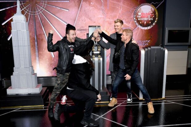 Empire State Building holiday spectacular kickoff event with The Backstreet Boys