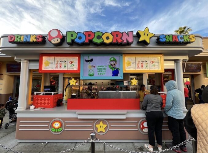 Super Nintendo World snack stand at Universal Studios Hollywood