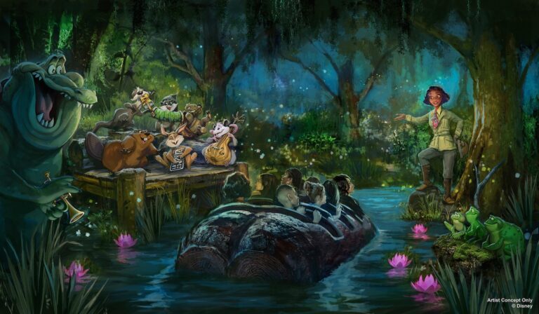 Splash Mountain closing date, plus new scene and characters for Tiana’s Bayou Adventure ride