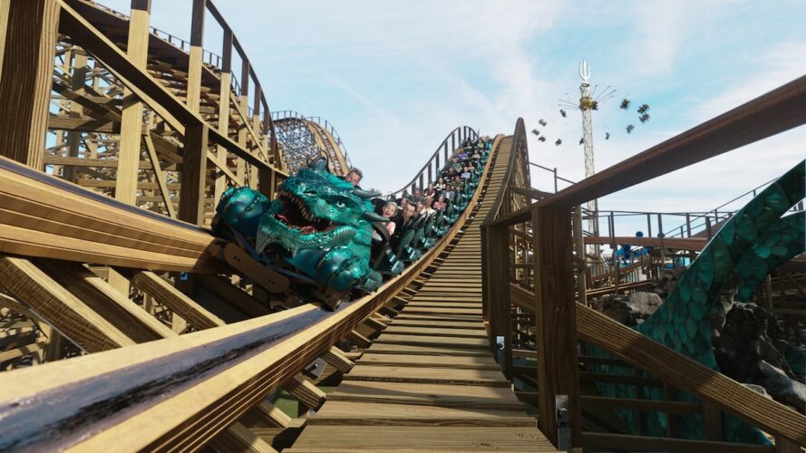 Leviathan wooden roller coaster