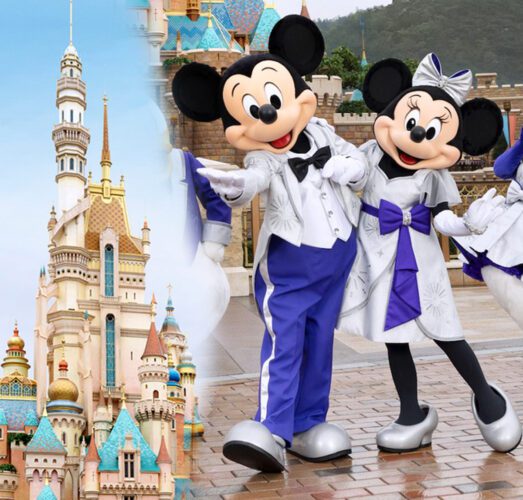 Mickey Mouse and Minnie Mouse Disney 100 character costumes. 