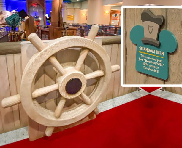 Steamboat Willie (1928) 'authentic' props inside Mickey and Minnie's Runaway Railway.