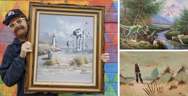Artist recycles artwork with Star Wars and pop culture designs