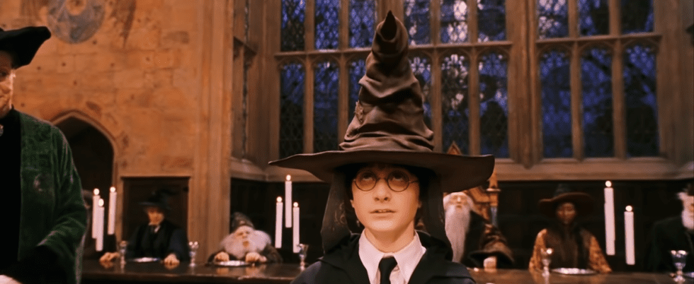 Harry Potter wearing Sorting Hat