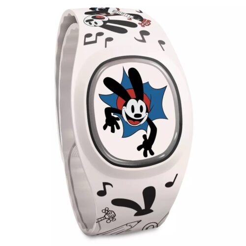Cream-colored wearable MagicBand+ bracelet featuring Oswald the Lucky Rabbit