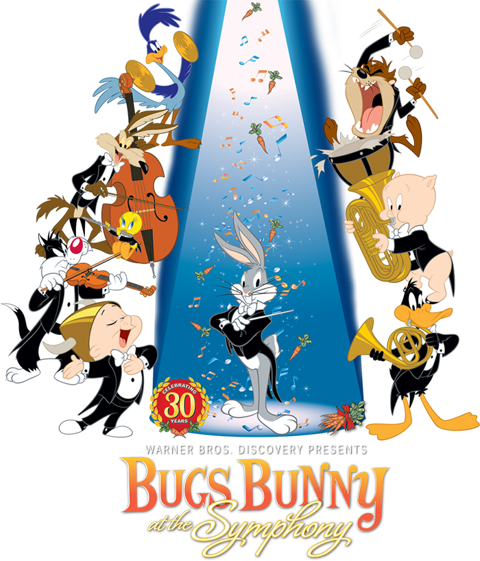 Logo for Bugs Bunny at the Symphony featuring Looney Tunes characters