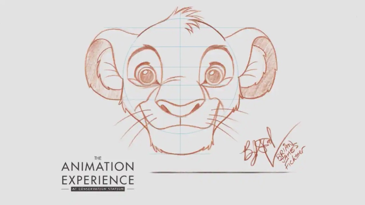 Draw Simba at Animation Experience at Conservation Station