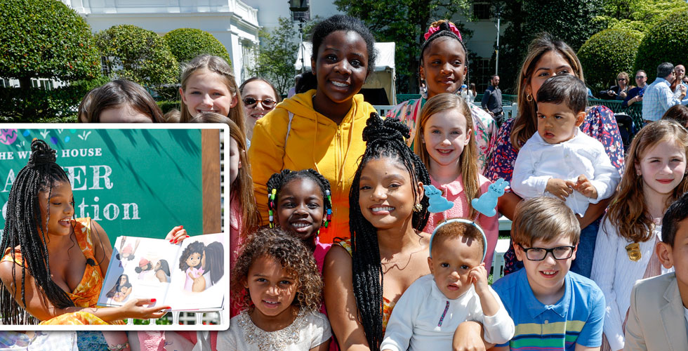 Halle Bailey attends White House Easter Eggucation event. 