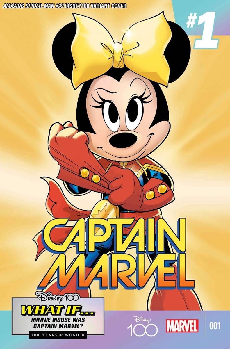 Marvel Disney100 variant covers - Minnie Mouse as Captain Marvel