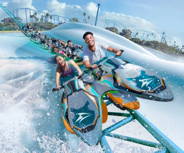 Arctic Rescue roller coaster concept art for SeaWorld San Diego