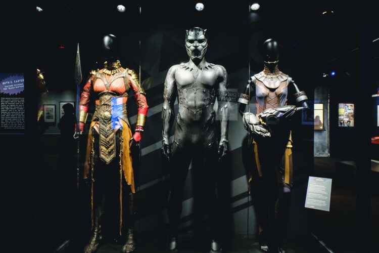 Okoye, Black Panther, and Shuri costumes at Marvel Universe of Super Heroes