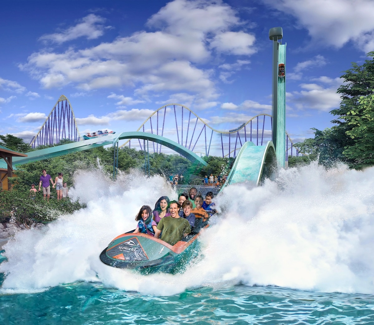 New theme park attraction Catapult Falls at SeaWorld San Antonio