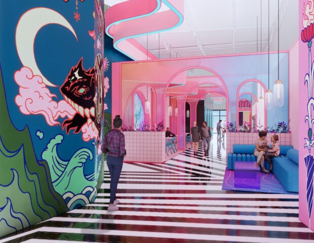 Meow Wolf Grapevine lobby rendering