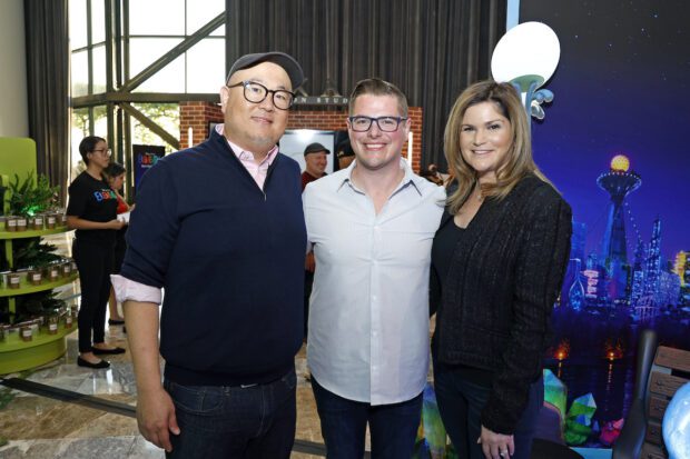 Peter Sohn, Scott Wallace, and Lisa Wallace at Disney and Pixar's Elemental Experience