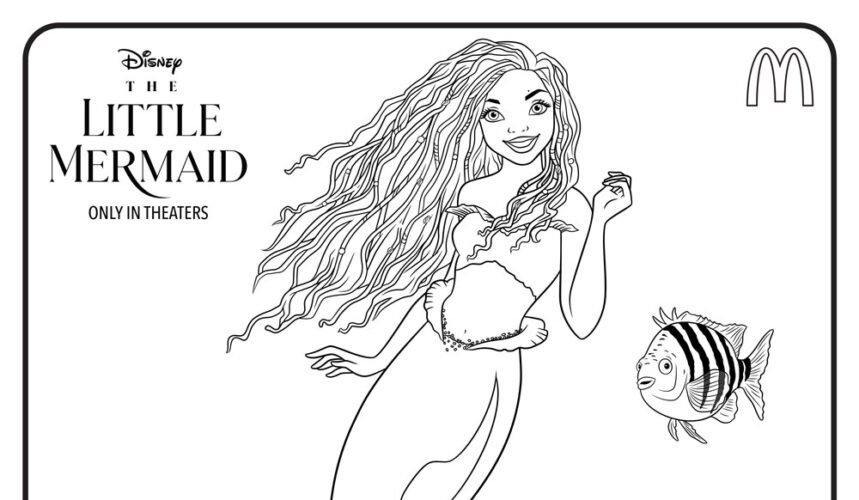 The Little Mermaid McDonald's happy meal activity sheet.