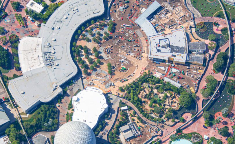 Overview of World Celebration construction at Epcot. 