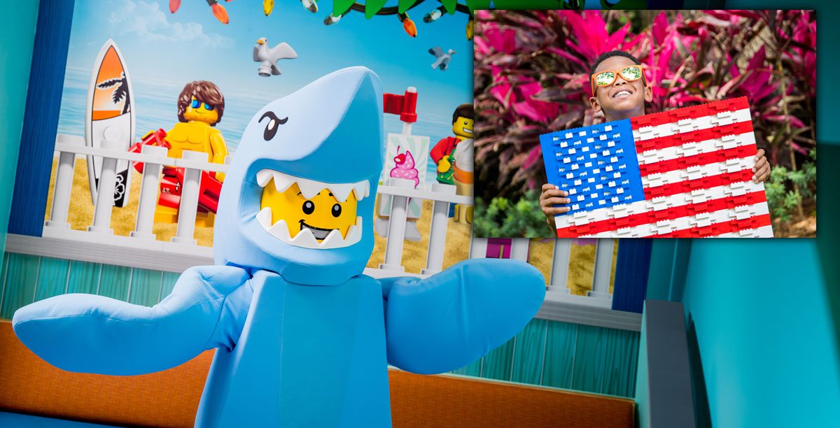 Shark Fin Guy at Summer Fun on the Block at Legoland Florida