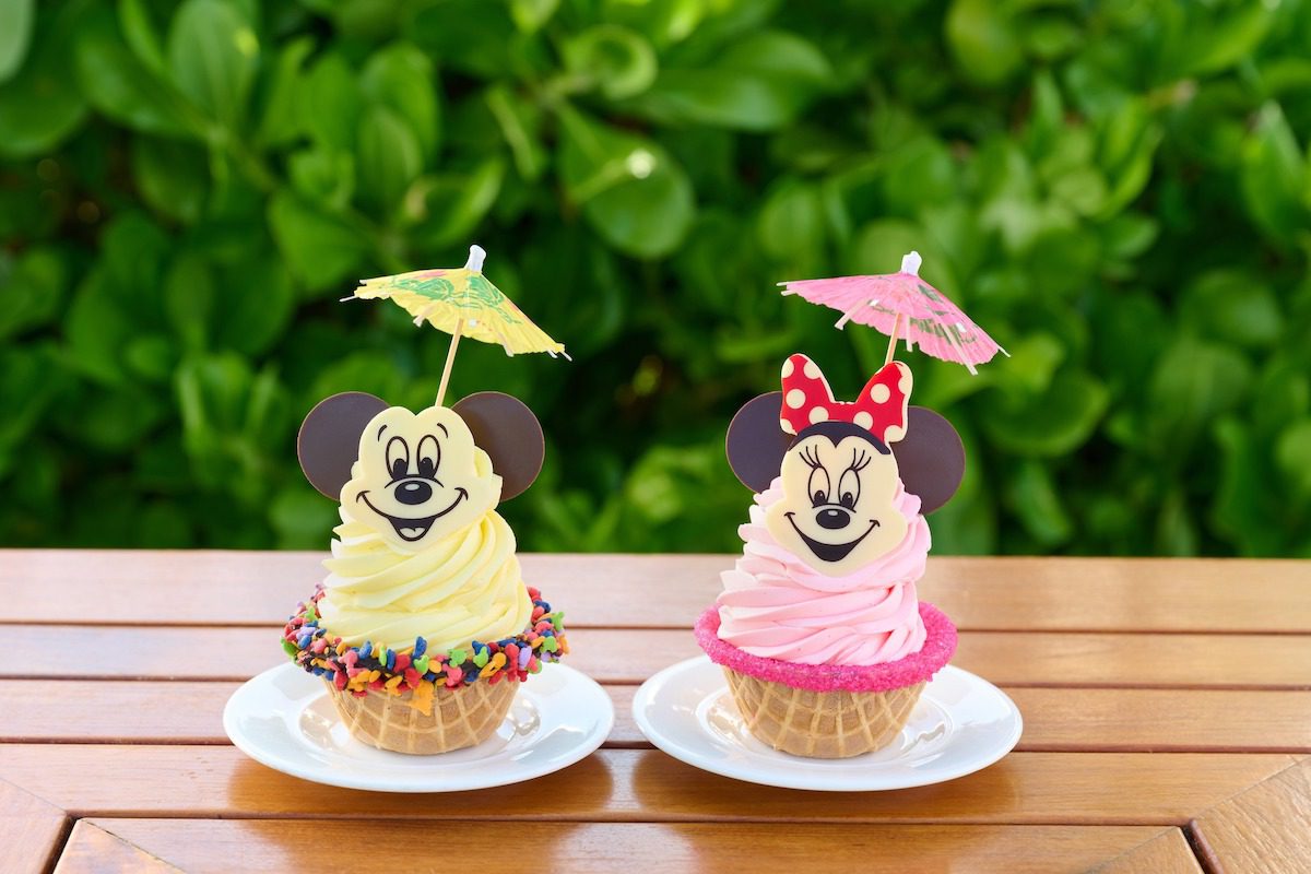 Mickey and Minnie Dole Whips in waffle bowls at Aulani