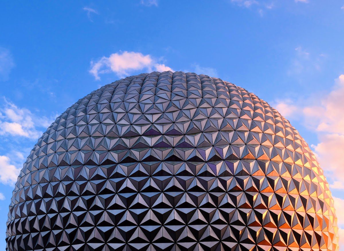 Spaceship Earth at sunset