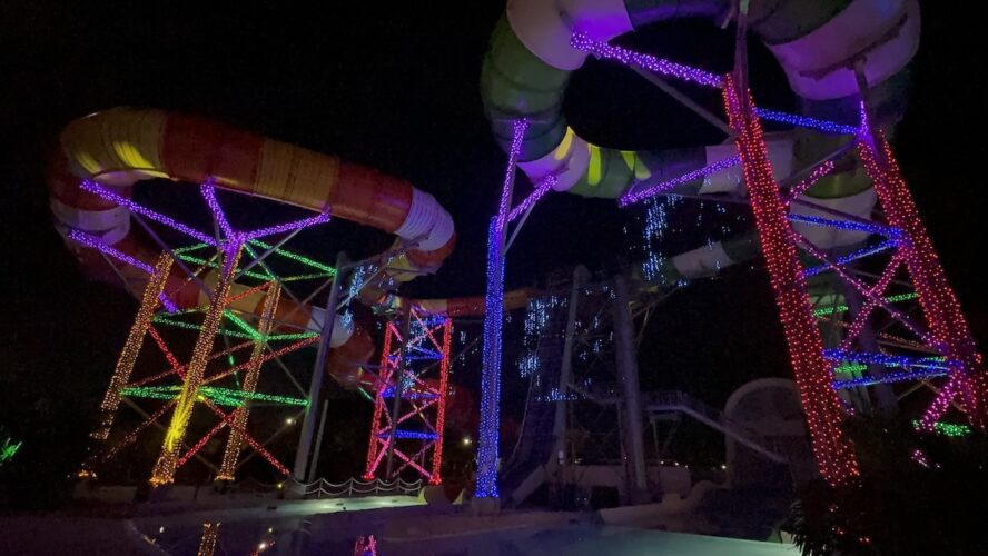 Lights during Holiday Nights at Island H2O Water Park