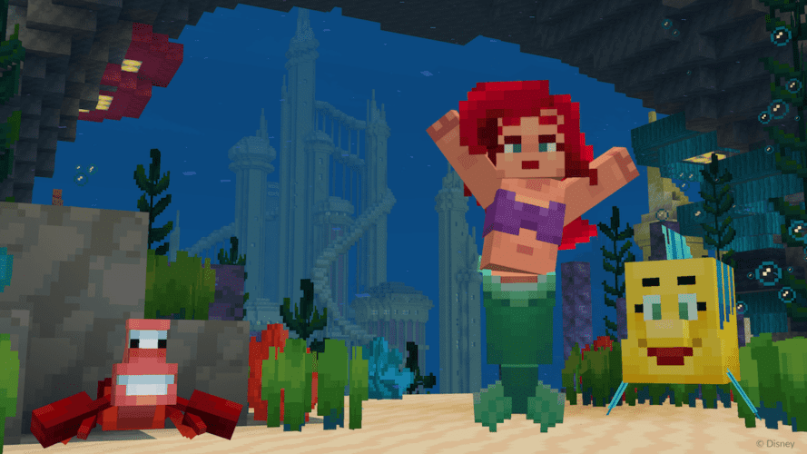 Ariel, Sebasian, and Flounder - Minecraft Disney
