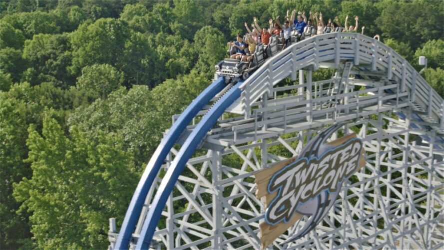 Twisted Cyclone roller coaster at Six Flags Over Georgia