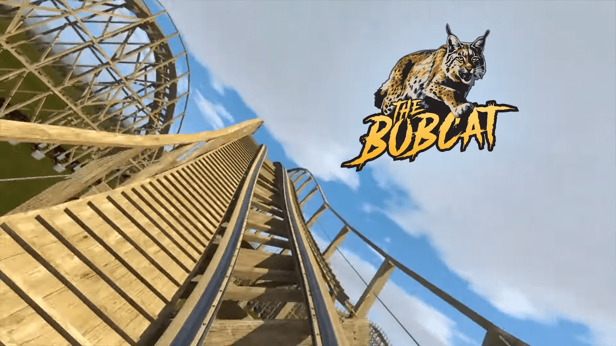 Bobcat wooden roller coaster at Six Flags Great Escape