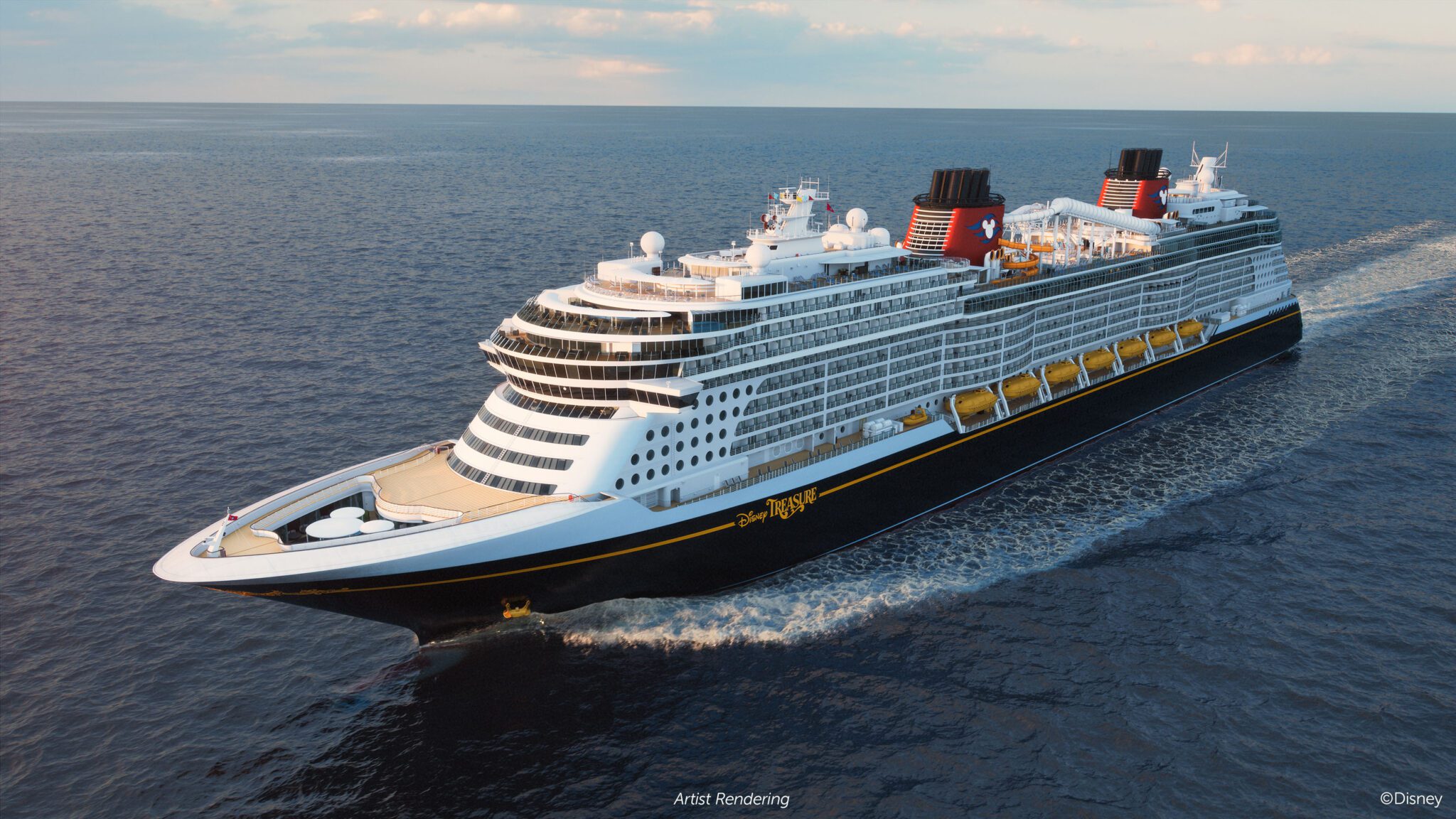 Artists rendition of the exterior of Disney Cruise Line's new Disney Treasure