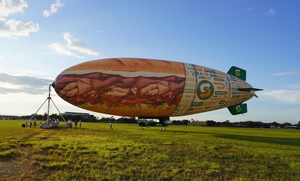 The Subway branded blimp called The Beast.