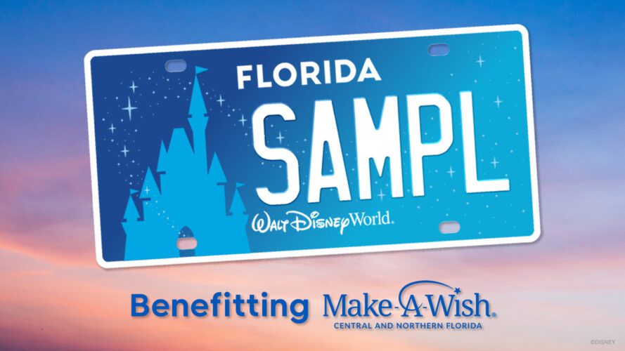 Disney Florida license plate for Make-A-Wish