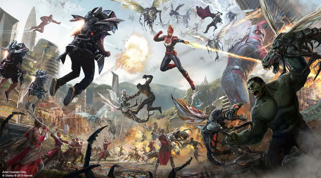 Avengers quinjet ride concept art