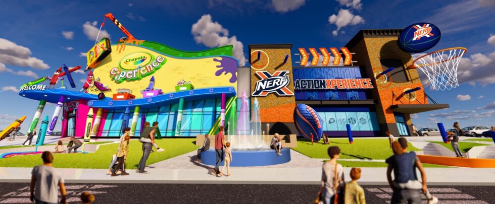 Crayola Experience and Nerf Action Xperience concept art for Pigeon Forge