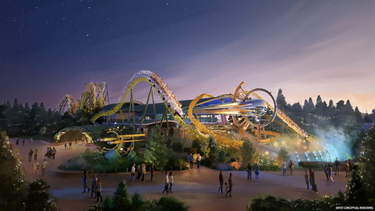 Epic Universe Starfall Racers roller coaster concept art