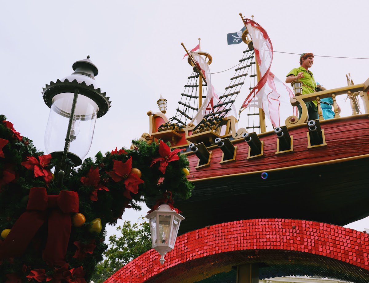 Peter Pan and Wendy in Disney Festival of Fantasy Parade at Magic Kingdom