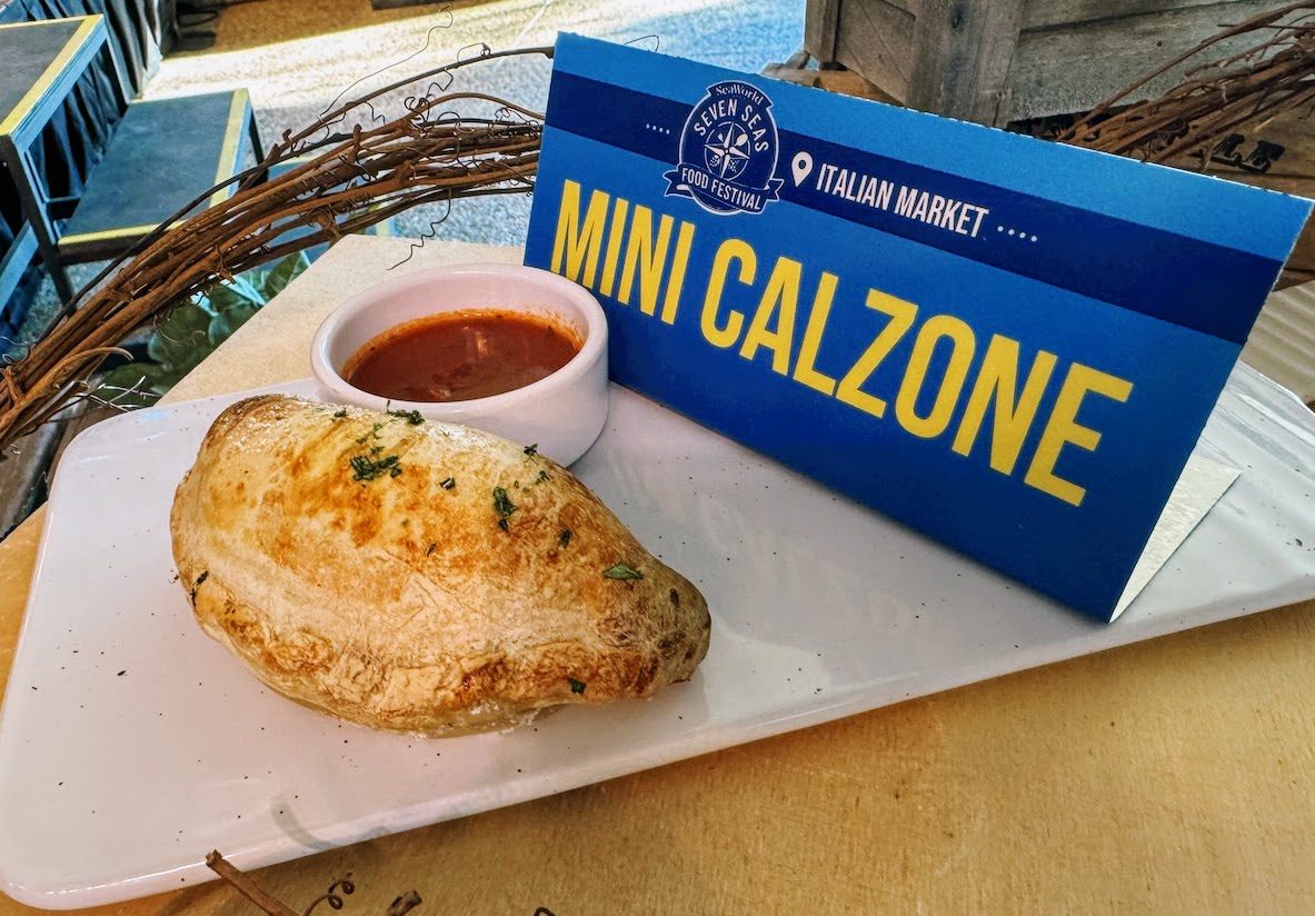 Mini calzone at SeaWorld Orlando Seven Seas Food Festival 2024