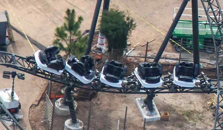 Construction update: Dark Universe roller coaster trains testing at Epic Universe