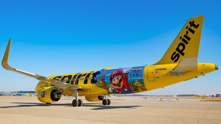 Super Nintendo World plane takes to the skies with Spirit Airlines