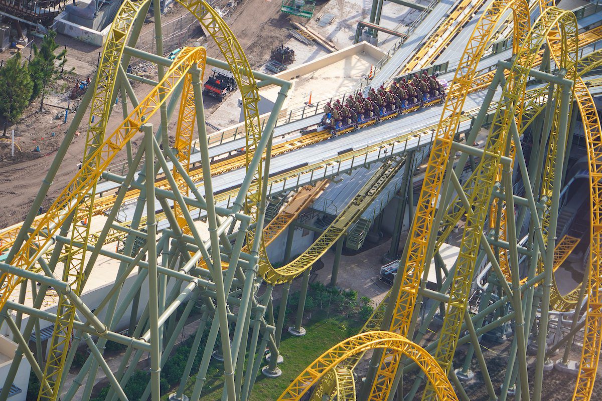 Construction update: Starfall Racers coaster train at Epic Universe