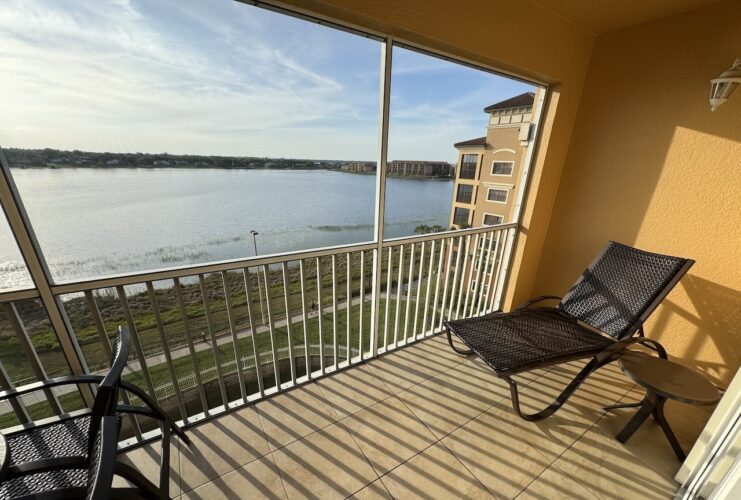 Westgate Lakes balcony and view of an orlando lake.
