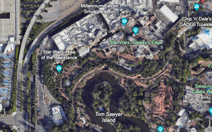 Disneyland Galaxy's Edge aerial photo