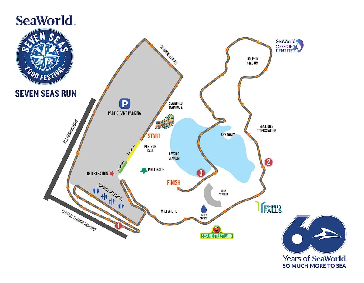 SeaWorld Orlando fun run race course map 2024