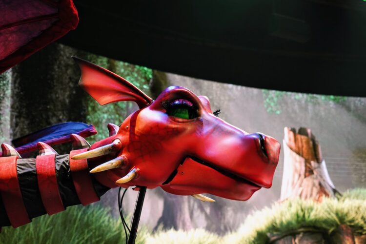 Dragon puppet in DreamWorks Imagination Celebration at Universal Studios Florida