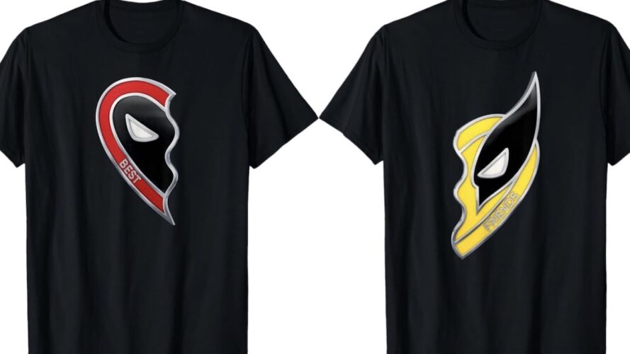 Deadpool & Wolverine heart charm best friends t-shirt