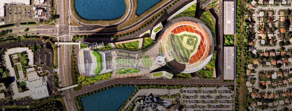 Aerial view of stadium