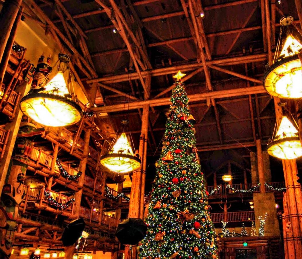 Wilderness Lodge Christmas tree in lobby