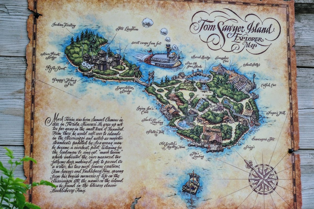 Map of Tom Sawyer Island