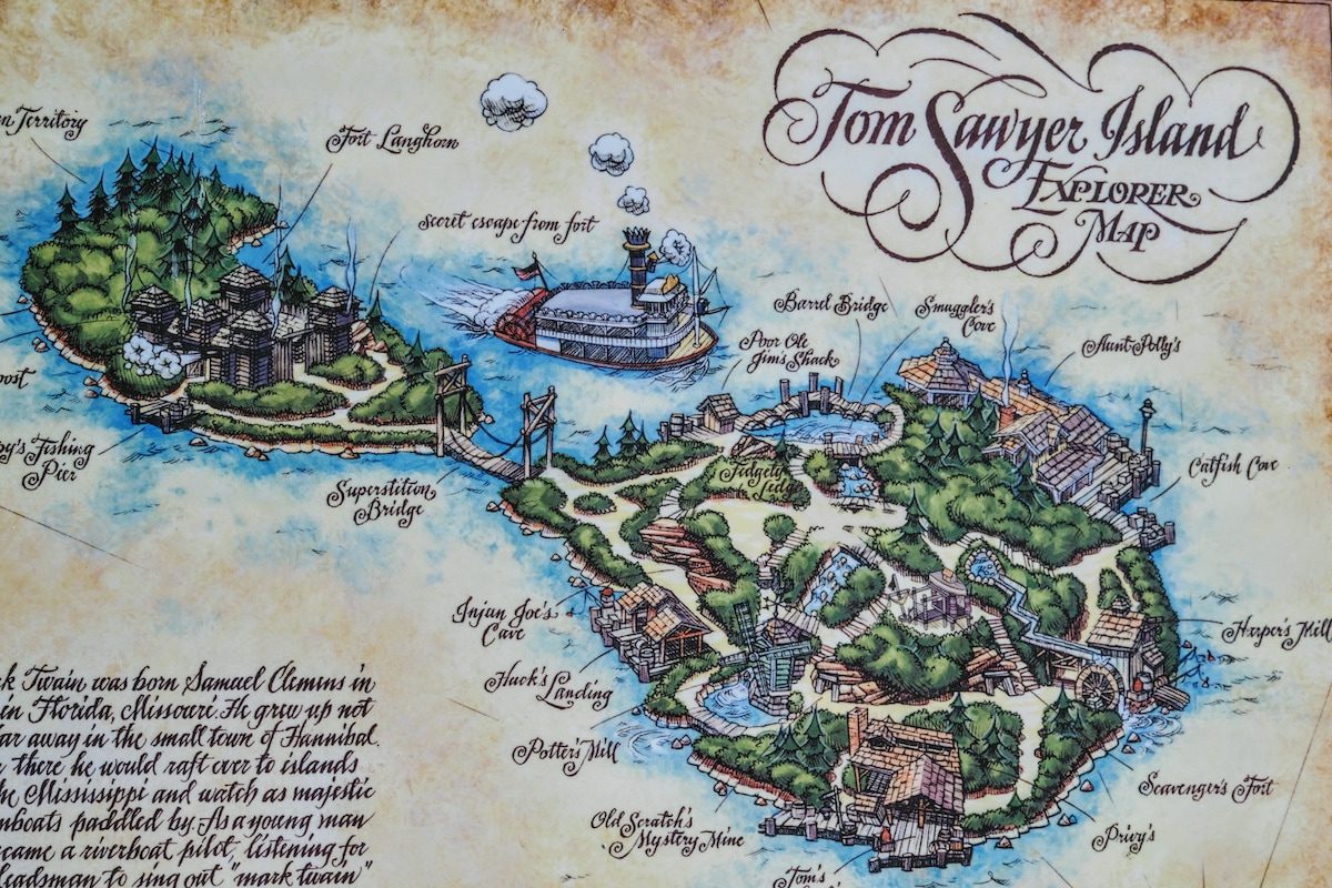 Map of Tom Sawyer Island